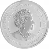 2024 Year of the Dragon Australian Lunar 2 oz Silver Bullion Perth Mint Coin Obverse Chards image