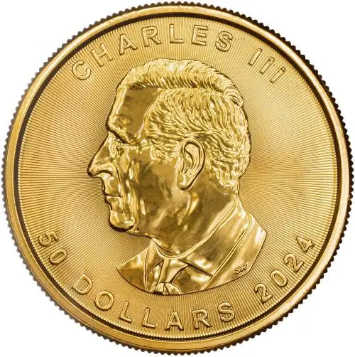 2024 Gold Maple Leaf 1 oz Bullion Coin Obverse Chards Image