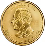 2024 Gold Maple Leaf 1 oz Bullion Coin Obverse Chards Image