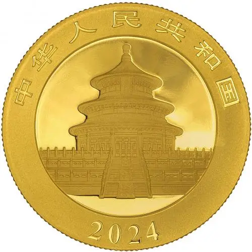 2024 Chinese 15g Panda Gold Bullion Coin obverse chards image crop
