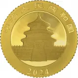 2024 Chinese 1g Panda Gold Bullion Coin chards obverse crop[