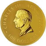 2024 Kangaroo Nugget 1 oz Gold Australian Bullion Coin obverse chards image