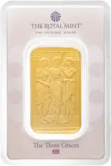 1 oz Gold Bar Royal Mint The Three Graces - Minted