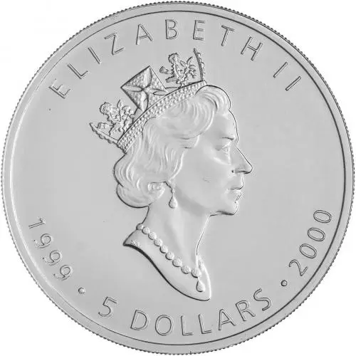 1999 - 2000 Firework Privy Silver Uncirculated 1 Ounce Maple  Coin Single Canada Royal Canadian Mint obverse
