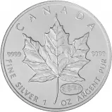  1999 - 2000  Canadian Maple Leaf 1 oz Silver Bullion Coin - Millenium Firework Privy
