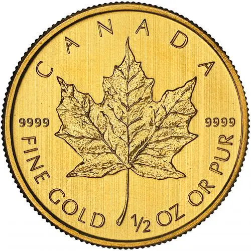 2012 Gold Maple Leaf 0.5 oz Bullion Coin reverse