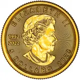 2023 Gold Bullion 0.1 Ounce Maple  Coin  obverse