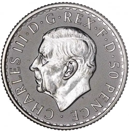 2024 King Charles III Britannia 0.25 oz Silver Bullion Coin obverse chards image crop