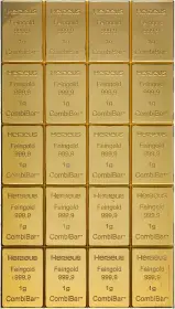 20 x 1g Gold CombiBar Heraeus - Pre-Owned