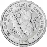 1991 Platinum Bullion 0.1 Ounce Koala Coin