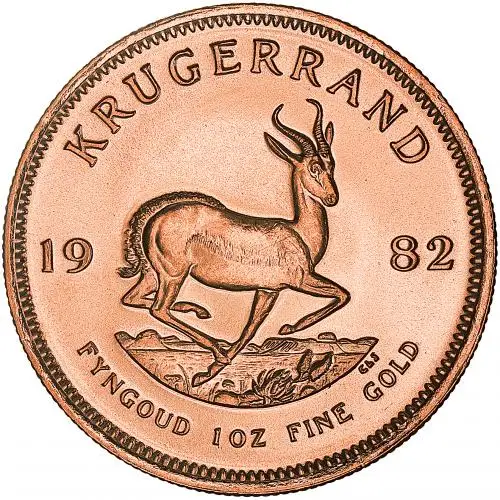 2000 1 oz Gold Krugerrand Bullion Coin reverse chards