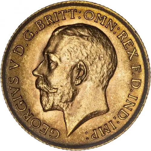 1914 Gold Half Sovereign George V London aEF obv