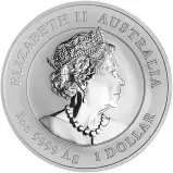 2022 Silver Bullion 1 Ounce Lunar Elizabeth II Year of the Tiger Australian Dollar $1  Coin Single Australia Perth Mint obverse