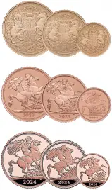 King Charles III Gold Proof Sovereign 3-Coin Set Bundle (3 Sets)