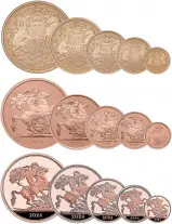 King Charles III Gold Proof Sovereign 5-Coin Sets Bundle (3 Sets)