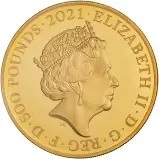 2021 Gold Proof 5 Ounce Music Legends Elizabeth II The Who Pound Sterling £500  Coin Single With Cert With Box United Kingdom The Royal Mint obv