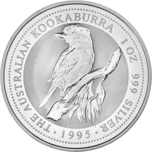 1995 Silver Bullion 1 Ounce Kookaburra Coin Single Australia Perth Mint obv