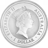 1995 Silver Bullion 1 Ounce Kookaburra Coin Single Australia Perth Mint rev