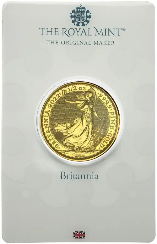 2022 Gold Britannia 0.25 oz Bullion Coin - In Sleeve reverse