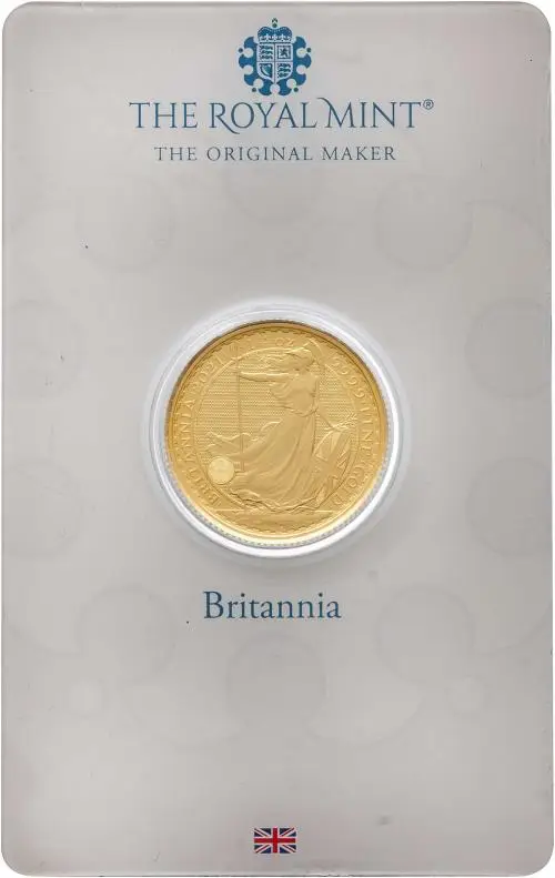 2021 Gold Bullion 0.25 Ounce Britannia Elizabeth II  Coin Blister Pack United Kingdom The Royal Mint reverse