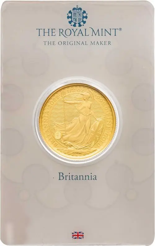 2022 Gold Bullion 0.5 Ounce Britannia Elizabeth II Pound Sterling £50  Coin Blister Pack United Kingdom The Royal Mint reverse