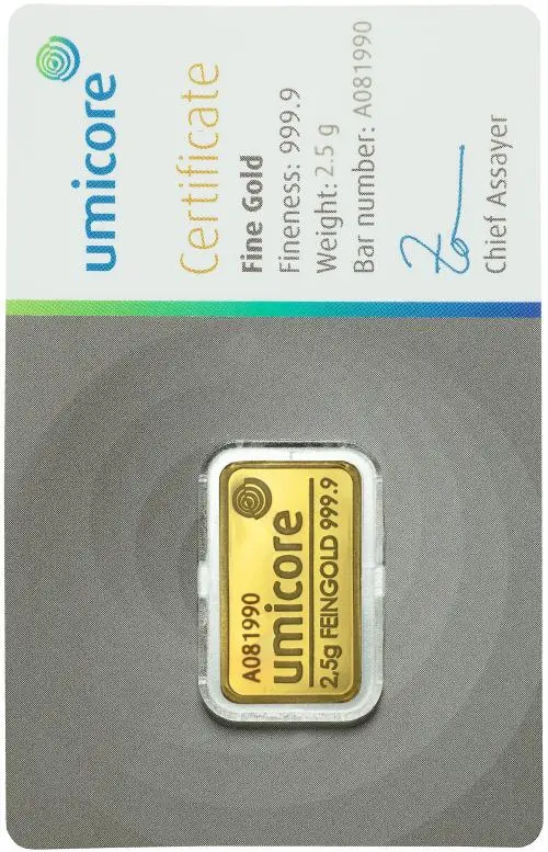 2.5g Gold Umicore Bar Pre-Owned reverse