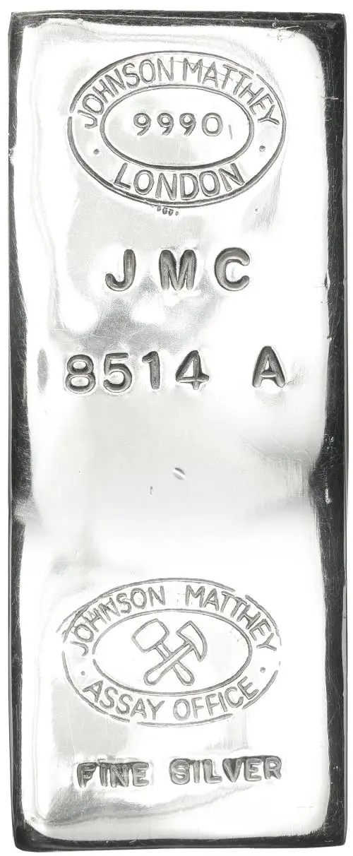 458.5g Silver Bullion  Bar Pre-Owned Johnson Matthey reverse