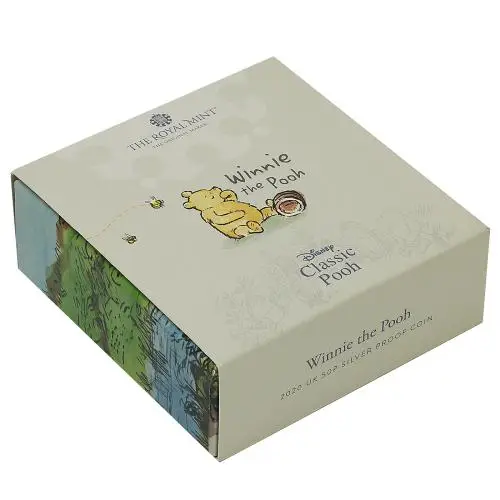 2020 Winnie the Pooh & Friends Silver Proof 'Winnie' 50p Coin box