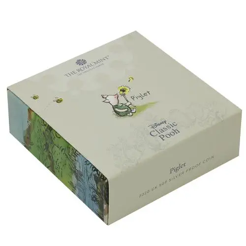 2020 Winnie the Pooh & Friends Silver Proof 'Piglet' 50p Coin box
