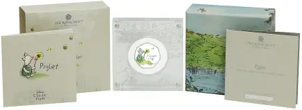 2020 Winnie the Pooh & Friends Silver Proof 'Piglet' 50p Coin display
