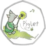 2020 Winnie the Pooh & Friends Silver Proof 'Piglet' 50p Coin