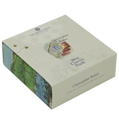 2020 Winnie the Pooh & Friends Silver Proof 'Christopher Robin' 50p Coin box