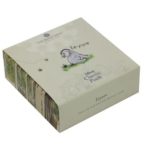 2022 Winnie the Pooh & Friends Silver Proof  'Eeyore' 50p Coin box