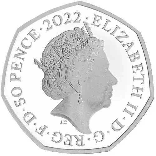2022 Winnie the Pooh & Friends Silver Proof  'Eeyore' 50p Coin obverse