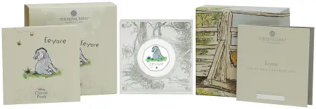2022 Winnie the Pooh & Friends Silver Proof  'Eeyore' 50p Coin display
