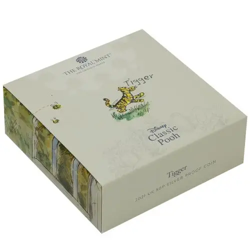 2021 Winnie the Pooh & Friends Silver Proof 'Tigger' 50p Coin box