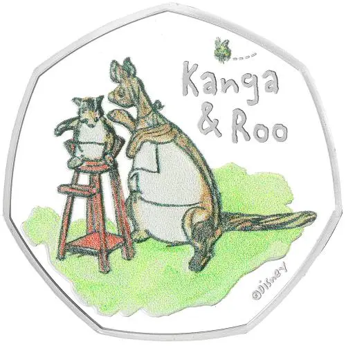 2022 Winnie the Pooh & Friends Silver Proof  'Kanga & Roo' 50p Coin reverse