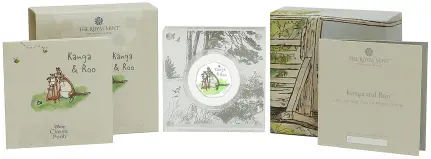 2022 Winnie the Pooh & Friends Silver Proof  'Kanga & Roo' 50p Coin display
