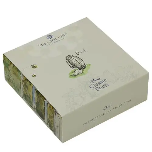 2021 Winnie the Pooh & Friends Silver Proof 'Owl' 50p Coin box
