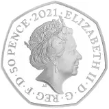 2021 Winnie the Pooh & Friends Silver Proof 50p Coin obverse