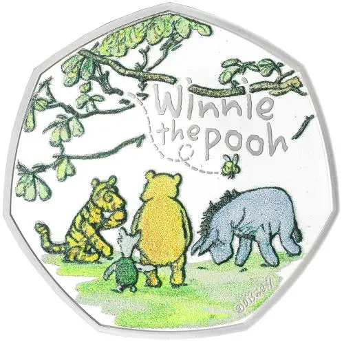 2022 Winnie the Pooh & Friends Silver Proof 50p Coin reverse
