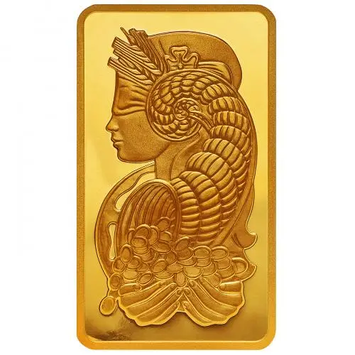 Gold Bullion 10 Ounce Wafer Fortuna  Bar Presentation Case with Cert Pre-Owned Switzerland PAMP Suisse obverse crop