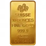 Gold Bullion 10 Ounce Wafer Fortuna  Bar Presentation Case with Cert Pre-Owned Switzerland PAMP Suisse reverse crop
