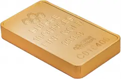 Gold Bullion 10 Ounce Wafer Fortuna  Bar Presentation Case with Cert Pre-Owned Switzerland PAMP Suisse side view
