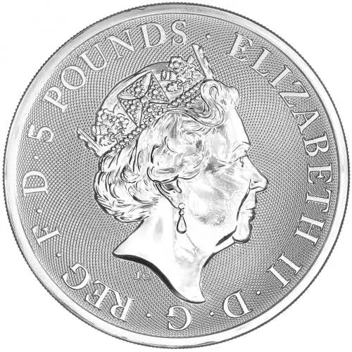 2023 Silver Bullion 2 Ounce Tudor Beasts Yale of Beaufort Coin obverse