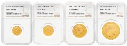 1902 Specimen Proof Coin Set Edward VII NGC Graded PF61-64