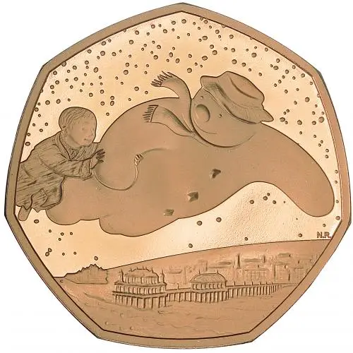 2018 Gold Proof Snowman Elizabeth II Pound Sterling 50 Pence  Coin Single United Kingdom The Royal Mint reverse