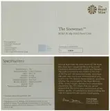 2018 Gold Proof Snowman Elizabeth II Pound Sterling 50 Pence  Coin Single United Kingdom The Royal Mint certification