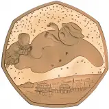 2018 Gold Proof Snowman Elizabeth II Pound Sterling 50 Pence  Coin Single United Kingdom The Royal Mint reverse
