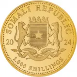 2024 Somalia Elephant 1 oz Gold Bullion Coin reverse